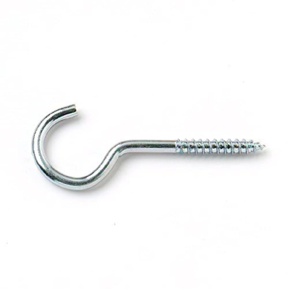 Merriway BH06677 (4 Pcs) 304 Grade Stainless Steel Screw-In Hooks 80mm - Pack of 4 Pieces