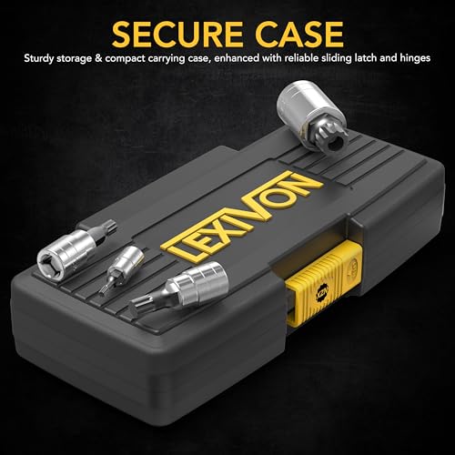 Lexivon XZN Spline Bit Set, Premium S2 Alloy Steel, 10 Piece European M4 - M18 Set, Improved Storage Case (LX-145)