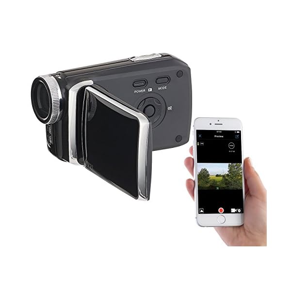 Somikon Full-HD-Camcorder mit 7,6-cm-Touch-Display (3"), WLAN, App-Steuerung
