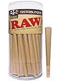 RAW Cones Classic King Size | 100 Pack | Natural Pre Rolled Rolling Paper with Tips & Packing Sticks Included