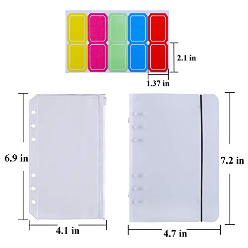 Antner Budget Binder with Zipper Envelopes, A6 Binder with Cash