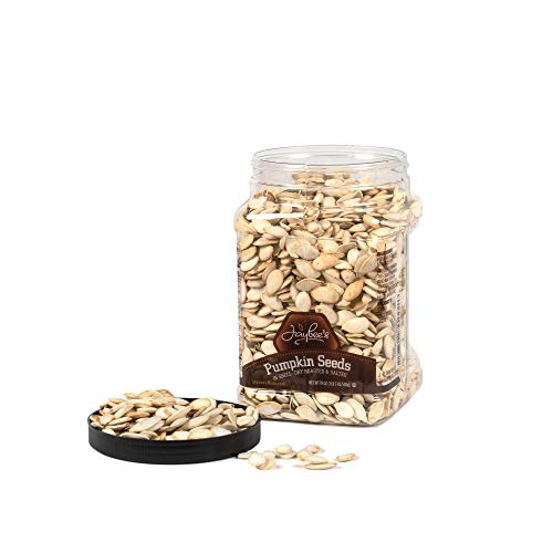Jaybee's Nuts Pumpkin Seeds In Shell (19 oz) Dry Roasted Salted - Great for Daily Snack Plenty to Share Reusable Jar Kosher Certified