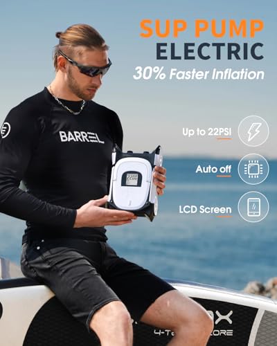BAVIZZN Sup Electric Pump 22 PSI 12V Electric Pump for Paddle Board | Dual Stage Air Auto-Off,Suitable for Inflator And Deflator Paddle Board,Boat,Kayaks,Water Sport