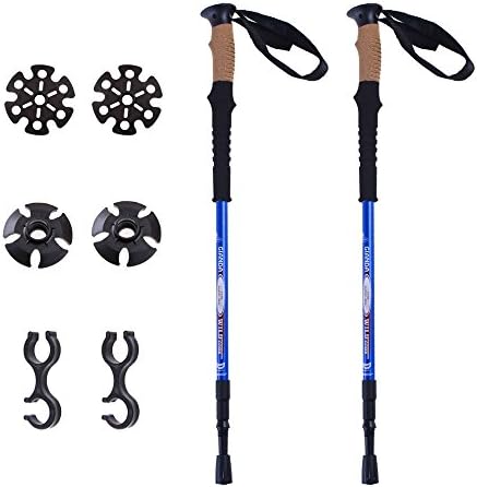 ATLES Hiking Pole,Ultralight Trekking Poles Collapsible Sticks 7075 Aluminium Alloy Anti-Shock 1 Pair + Carry bag (Blue)