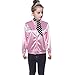 50S Grease T-Bird Danny Pink Ladies Satin Jacket Costume with Polka Dot Scarf for Girls (6, Pink)