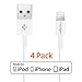 Spigen C10LS Apple Certified Lightning to USB Cable Four Pack 3.3 Feet (1 Meter) for Apple iPhone X / 8/8 Plus / 7/7 Plus / 6S / 6S Plus & More