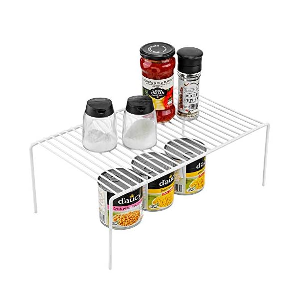 iPEGTOP-Cupboard-Organiser-Cabinet-Shelf-Rustproof-Stainless-Steel-Home-and-Kitchen-Storage-Shelf-Wire-Rack-for-Kitchen-Cabinets-Dish-Drainer-Pantry-Countertops-Fridge-Food-and-Utensils-White iPEGTOP 2 Pack Large (40 x 24 cm) Freezer Cabinet Storage Shelf Rack, Rustproof Stainless Steel Kitchen Organizer Space…