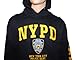 NYC FACTORY NYPD Hoodie Yellow Sleeve Print Sweatshirt Navy Blue Large