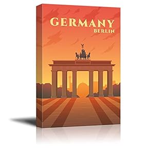Canvas Wall Art - Berlin Germany Travel Illustration Canvas Art - Giclee Print Gallery Wrap Modern Home Art Ready to Hang - 12x18 inches