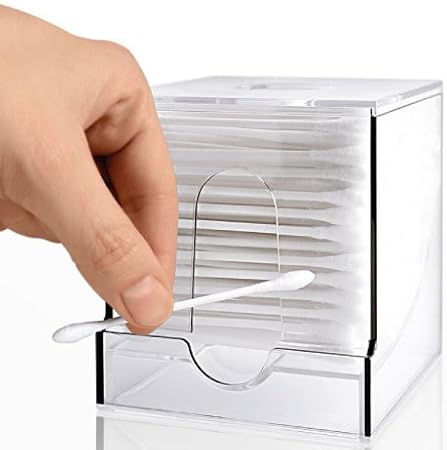 Home Tbestmax Clear Qtip Holder Plastic Cotton Swab Ball Pad Organizer