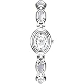 FANMIS Gold Tone Watches for Women with Small Vintage Bracelet Elegant Jade Oval Dial Dress Watch Fashion Quartz Wrist Watch Waterproof Watch