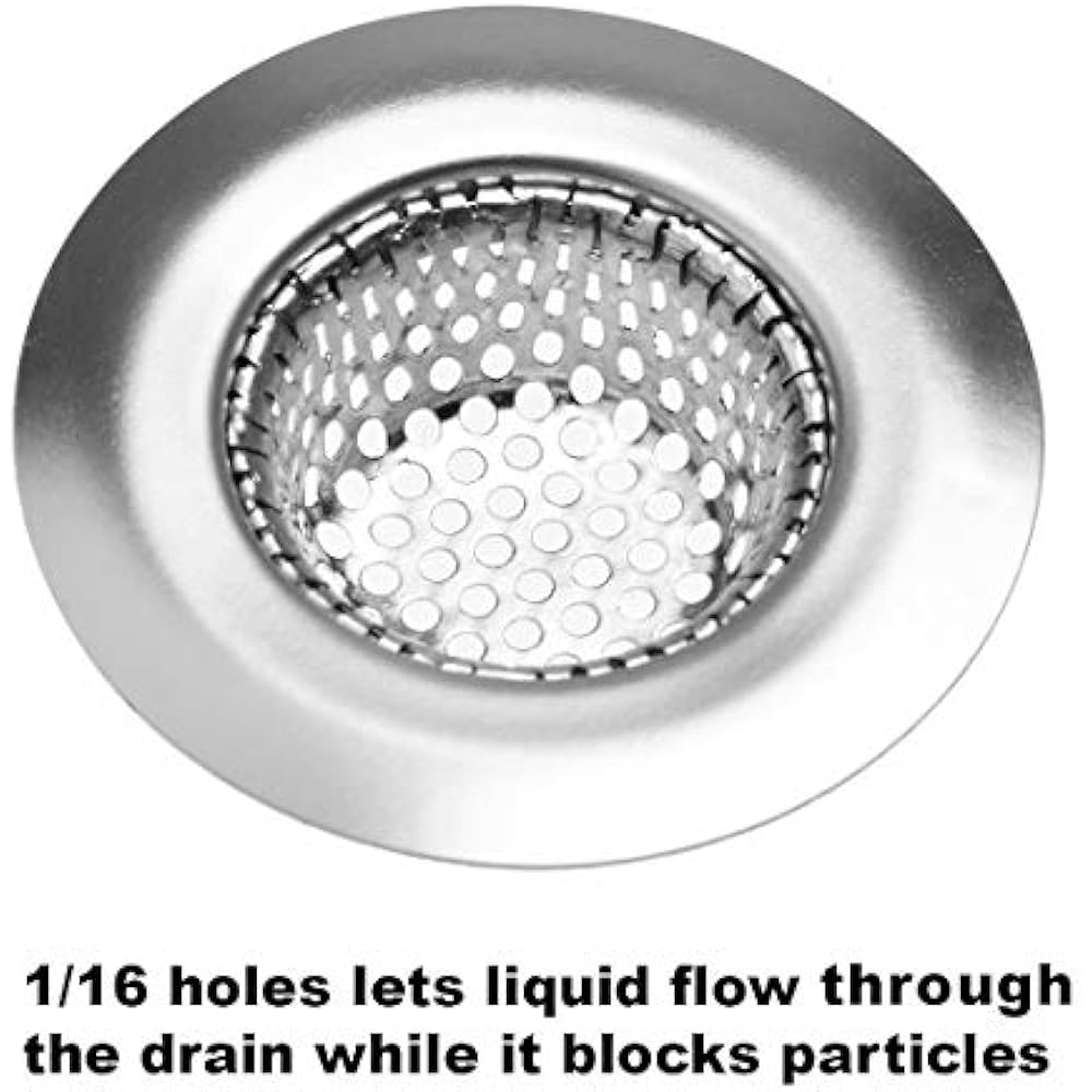 2 Pack 2.125" Top / 1" Basket Sink Strainer Bathroom Sink, Utility