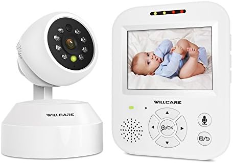 Video Baby Monitor with Camera, HD Night Vision, Two-Way Talk, Remote Pan&amp;Tilt Camera and 3.5inch HD IPS Screen. (White, 3.5")