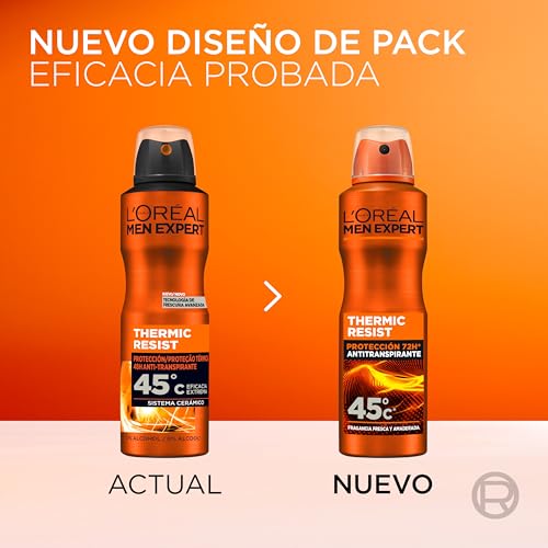 L'Oréal Paris, Men Expert, Thermic Resist, Desodorante en Spray, Pack 6 x 150ml