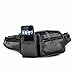 Roma Leathers New Large 8 Pocket Genuine Leather Waist Hip Lumbar Fanny Fannie Pack Bag Black with Dual Cell Phone Pockets and Dual Organizer (7089-BLK)