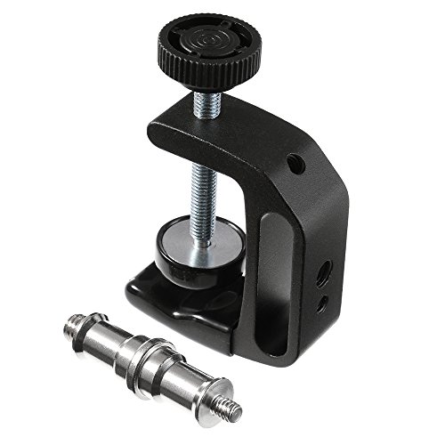 Foto4easy Universal Multifunctional C-Clamp Desktop Mount Holder Stand 1/4'' 3/8'' Screw for DSLR LED Flash Light