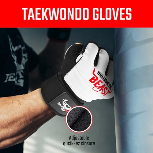 BEAST RAGE MMA Gloves Martial Arts Punch Bag Taekwondo Karate Mittens Gloves for Men and Women, Half Finger MMA Kickboxing Sparring Boxing Training Gloves