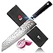 TUO Cutlery Damascus Kiritsuke Chefs Knife 8.5 inch- Japanese AUS-10 Damascus Pattern HC Steel - Hammered Blade Finished - Dishwasher Proof - G10 Handle - Ring-H Series