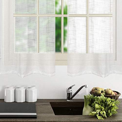 Rayzon White Sheer Curtains For Kitchen Tier Curtains Window