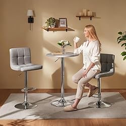 Yaheetech Round Bar Table, Adjustable Height and