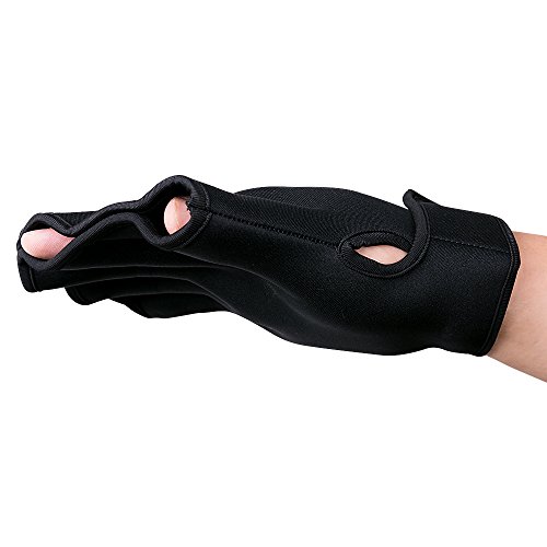 LAFEINA Swim Training Gloves, Webbed Aquatic Swimming Gloves for Men Women Children Aquatic Fitness Water Resistance Training (Black, Large)