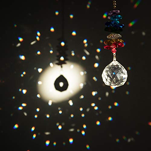 Vasdoo Glass Crystal Ball Prism Pendant Suncatcher Rainbow Maker for Window,Office,Garden Decoration with Gift Box, Pack of 2 - Thumbnail 4