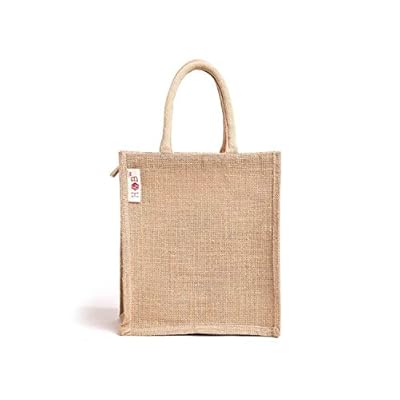 H&B Jute bags for lunch for men | Jute bags with zip | Jute Tote Bag | Jute Tiffin Bags | Printed