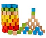 Lewo Wooden Building Blocks Games Children Educational Stacking Toys for Kids Toddlers 100 Pcs