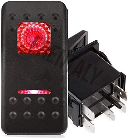 Frentaly Red 12V 20 Amp Waterproof ON Off Custom Marine Boating Vehicle 5 Pin Control Kit Toggle Rocker Switch