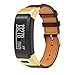 ANCOOL Compatible with Vivosmart HR Watch Bands Leather Wristbands Replacement for Vivosmart HR Tracker- Dark Brown