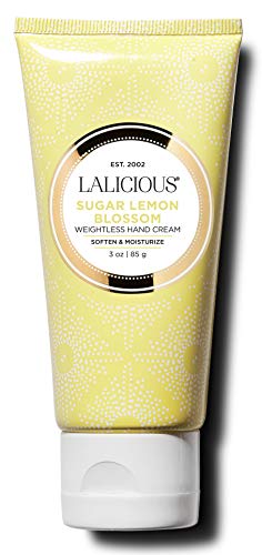 LALICIOUS Sugar Lemon Blossom Weightless Hand Cream – Hand & Cuticle Moisturizer with Mango Butter (3 Ounces)