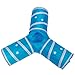 Prosper Pet Cat Tunnel - Collapsible 3 Way Play Toy - Tube Fun for Rabbits, Kittens, and Dogs - Aqua