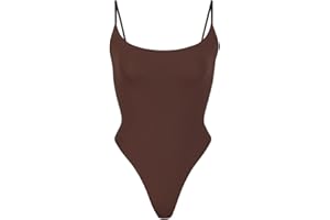 SHAPERX Women's Square Neck Bodysuit Fit Everybody No Compression Sleeveless Body Suits