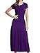 Meaneor Women Boho Cap Sleeve Smocked Waist Tiered Renaissance Summer Maxi Dress Purple XXL