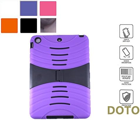iPad case,Apple iPad2/3/4 Case,[HEAVY DUTY] Shock-Absorption Rainproof Dust-proof Kid Proof Ruge Silicone+Plastic Extreme Duty Dual Protective Back Cover with Kickstand Apple iPad 2 3 4 (Purple)