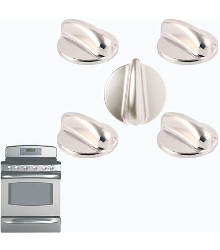 5 Chrome Cooktop Surface Burner Knob Set WB03K10303 GE Jgb908sel3ss Pgb975sem1ss