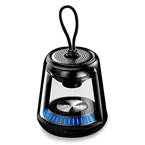 JUSTNEED Bluetooth Speaker, Portable Wireless Speaker with Dolby Stereo Sound, Mini Outdoor Speaker, IPX5 Waterproof and Shockproof for Home Party Travel Camping Hiking, Black