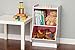 IRIS 2-Tier Storage Organizer Shelf with Footboard, White and Pink