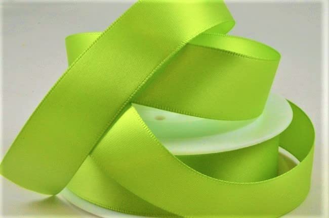 Oakwood Archer Double Faced Satin Ribbon, Apple Green, 15mm x 25m