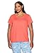 HUE Women's Plus Size Solid Short Sleeve V-Neck Sleep Tee