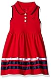 Nautica Girls' Sleeveless Pique Dress with Grosgrain Ribbon Trim Hem