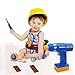 Pakoo Kids Tool Set Toddle Toys 48 PCS,Educational Pretend Play Children Toys,Toy Construction Tools with Battery Operated Cordless Drill,Tape Measure, Screwdriver, Toy Hammer, Nuts and Bolts