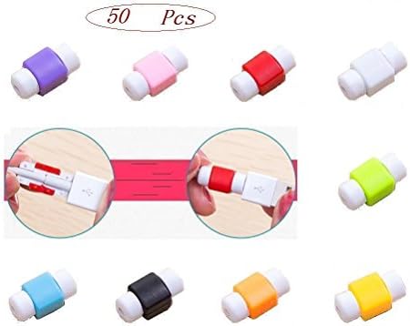 Doptou 50 PCS Lightning Cable Iphone Earphones Protector Cable Saver Protector For Apple USB Cable(Random Color)