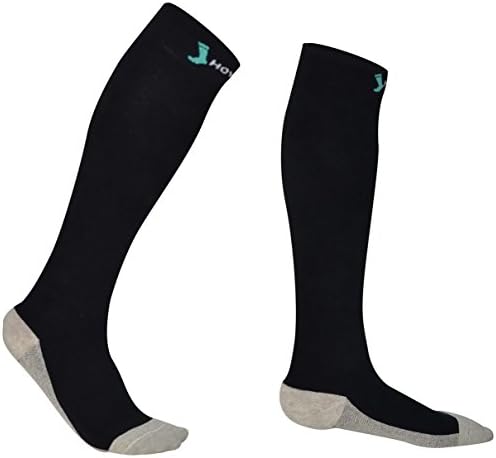 Fully Cushioned - Comfortable Thermo 20-30 mmHg Graduated Winter Compression Socks for Men &amp; Women, Cottln/silver Yarn for Antimicrobial and Deodorant (XX-Large, Black Cotton/silver)