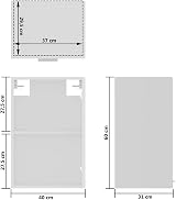 vidaXL Hanging Kitchen Cabinet with Glass Door White Engineered Wood 40x31x60 cm view 3