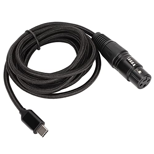 Goshyda USB C to XLR Female Cable, Type C Microphone Cable Nylon Braid USB C Male to XLR Female Micrphone Audio Connector, Compatible with USB 2.0, for Smartphones & Tablet, Laptop(3 M)