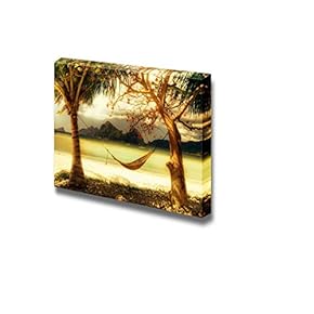 Canvas Prints Wall Art - Tropical Relax Resort Coast Artistic Toned Picture | Modern Wall Decor/Home Decoration Stretched Gallery Canvas Wrap Giclee Print & Ready to Hang - 12" x 18"