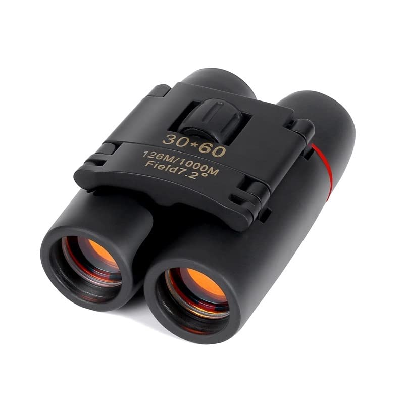 30x60 Compact Folding Binoculars, Folding Telescope With Clean Cloth and Carry Case for Adults, Outdoor, Travel, Birding, Birdwatching, Hiking, Sightseeing