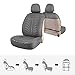 Leader Accessories Embossed 2 Car Front Seat Covers Grey Side-Less Quick Install Auto Protection with Headrest Covers