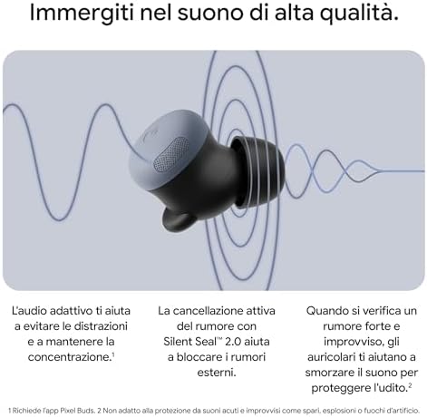 Pixel Buds Pro 2 - Auricolari wireless con cancellazione attiva del rumore - Cuffie Bluetooth - Grigio creta